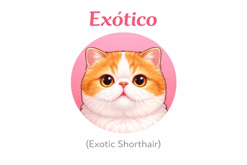 “Ilustração do rosto de um gato Exótico recebendo atenção do Cuidador de Gatos SP em Higienópolis”