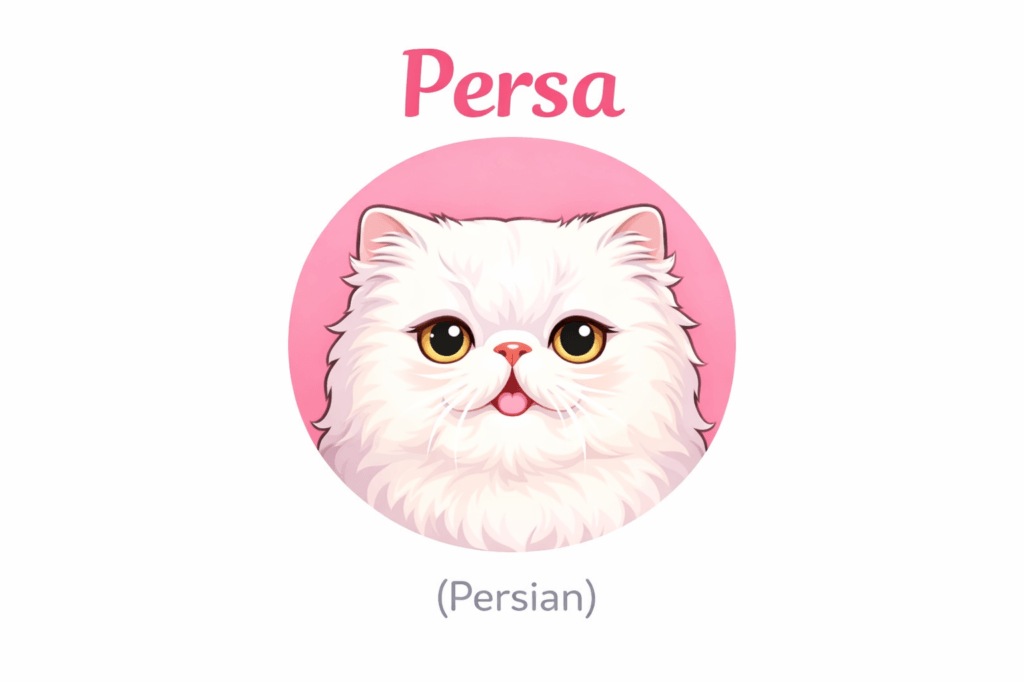 “Retrato ilustrado de Gato Persa em atendimento especializado do Cuidador de Gatos SP”