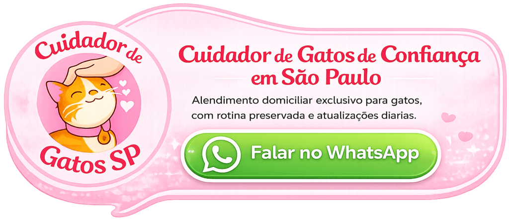 Cuidador de gatos em São Paulo atendimento domiciliar com rotina preservada e contato via WhatsApp”