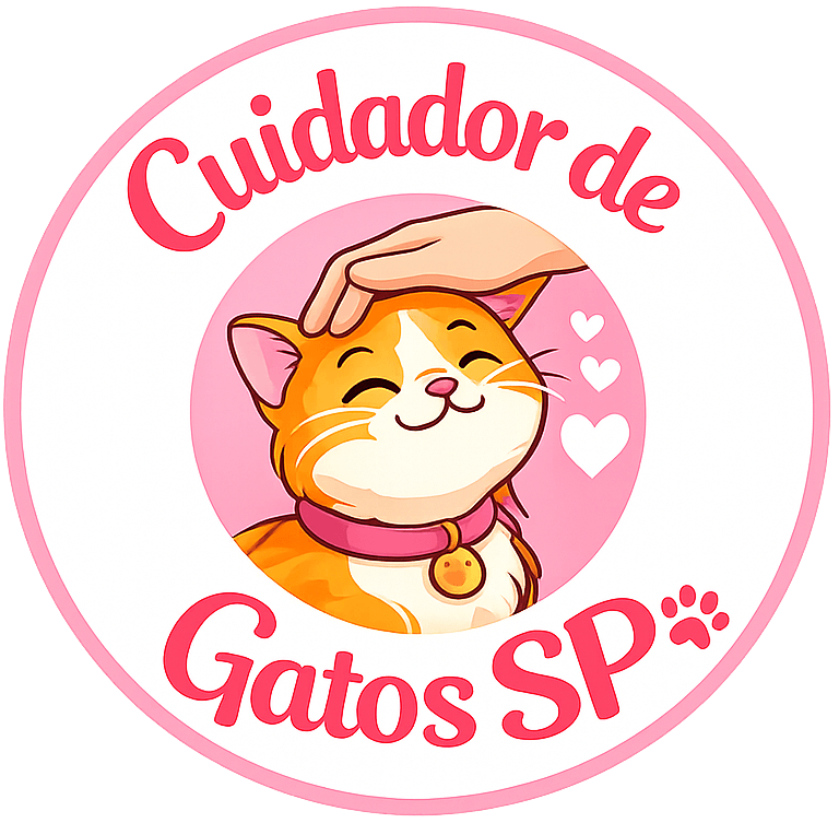 “Logo cuidador de gatos em São Paulo com ilustração de gato